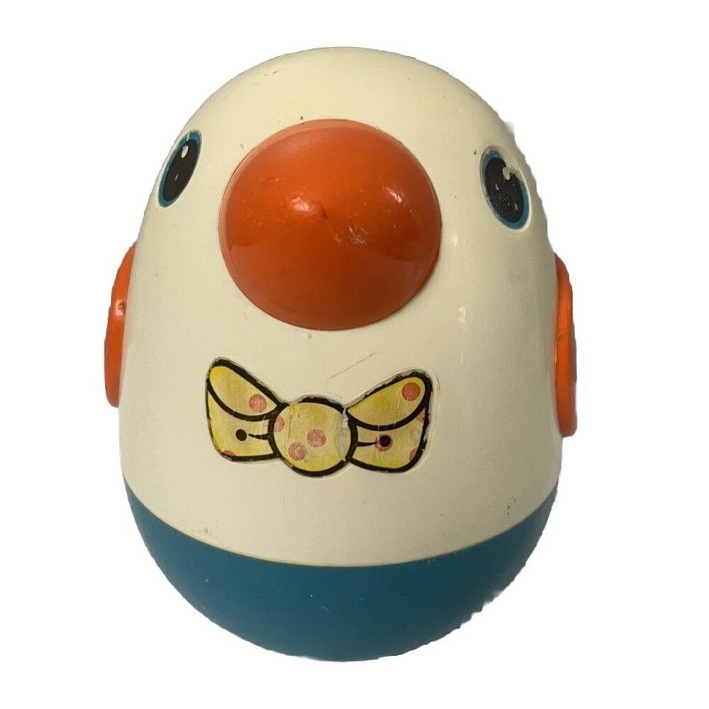 VTG Playskool Weeble Wobble Roly Poly Musical Chime Bird Penguin Baby Toy 6"